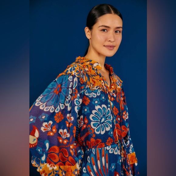 NWT FARM RIO Mixed Pineapple Flowers Maxi Dress - Picture 2 of 7